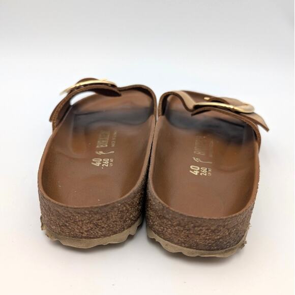 Birkenstock Madrid Big Buckle Sandals Unisex Cognac Oiled Leather Size W9/M7 - Picture 4 of 11